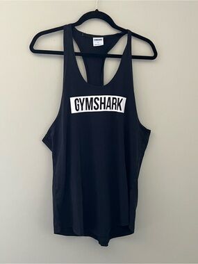 Gymshark Legacy Drop Arm Stringer Tank Top Black Men’s Large Gym Fitness